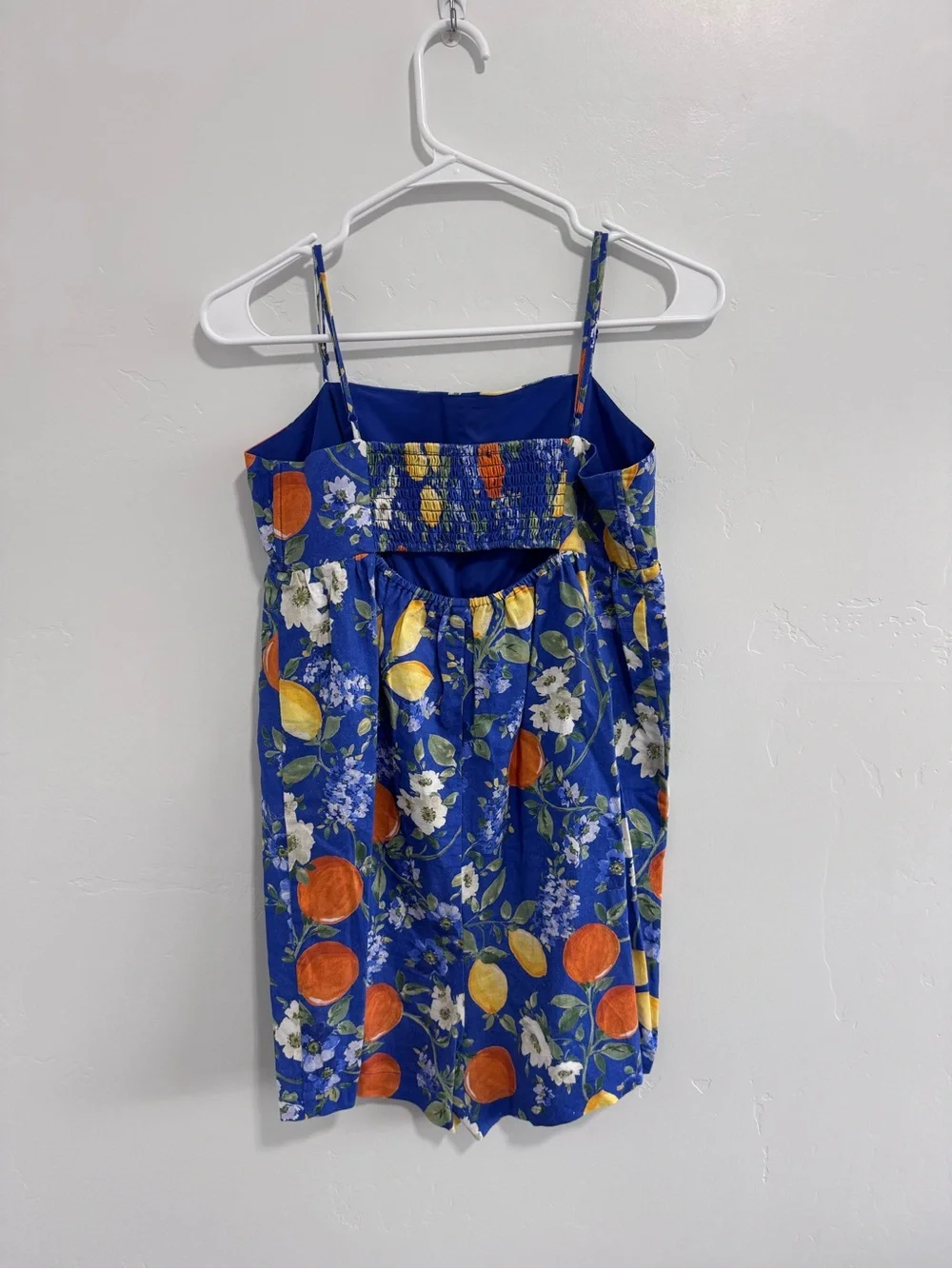 Corey Lynn Calter x Anthropologie Sadie Linen Romper Fruit Print Blue medium - Picture 4 of 5